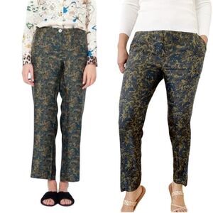 La Prestic Ouiston Silk Printed Green Pants Women Size 1 6 Camouflage Paris
